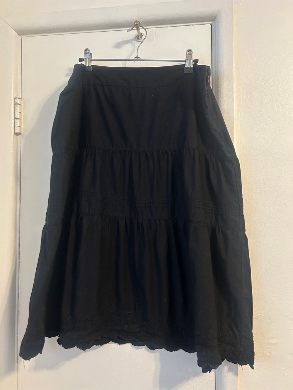 Tiered black skirt